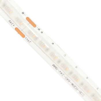 LUMSET® RGBW COB LED Strip - 640 LEDs/m, 8mm FPCB, DC24V, 12W/m, selectable white channel options of 2700K, 3000K, 4000K, or 6500K