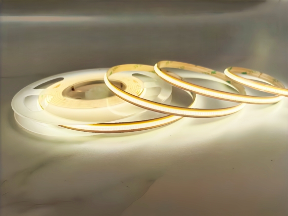 LUMSET® COB LED Strip – 528 LEDs:m, 12V:24V, CRI 90+, 2700K–6500K, 8mm Width, 13W:m, 5m Roll, Freely Cuttable (Panelized)